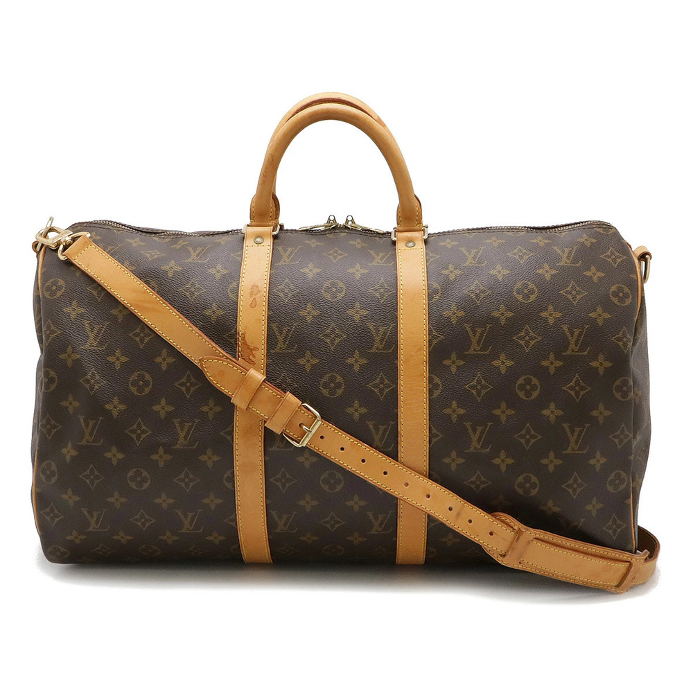 LOUIS VUITTON Monogram Keepall Bandouliere Boston Bag Travel Shoulder